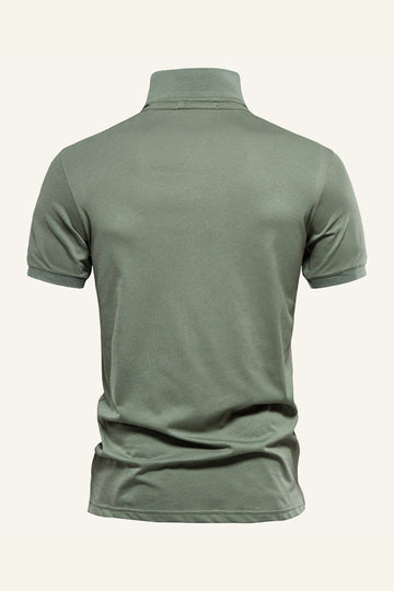 Classic Grey Green Regular Fit Collared Men's Polo Shirt